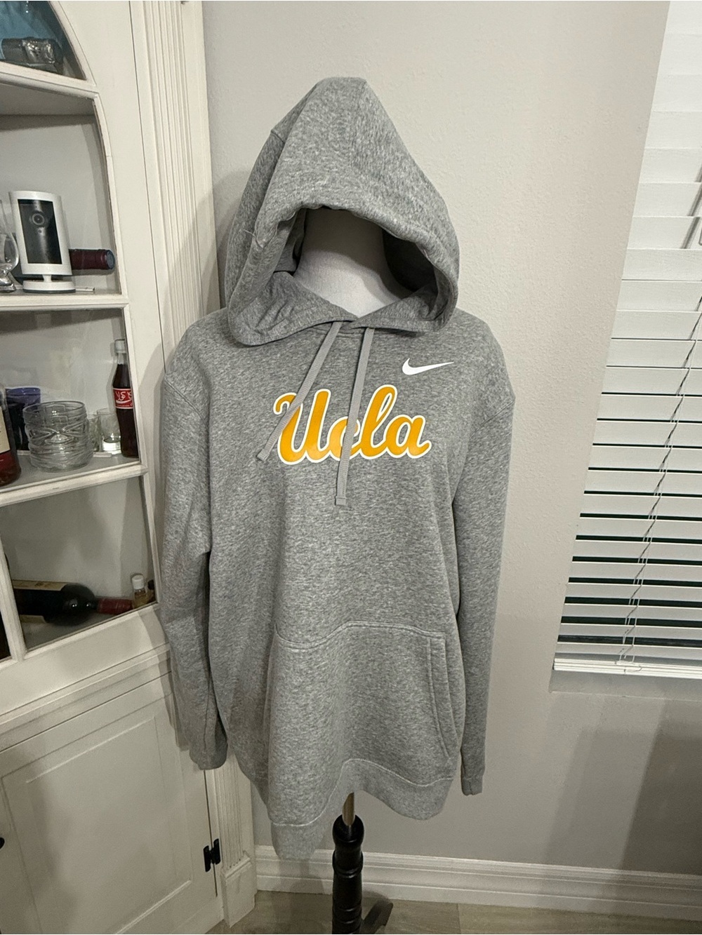 Nike Gray Hoodie with Yellowyy UCLA Script - Picture 1 of 6